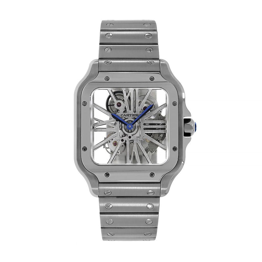 Cartier Santos de Cartier, Steel Skeleton Dial 40MM Watch WHSA0007