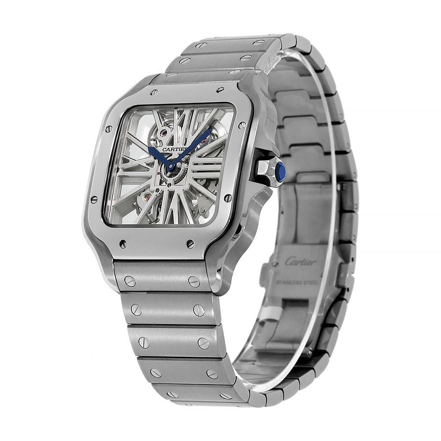 Cartier Santos de Cartier, Steel Skeleton Dial 40MM Watch WHSA0007