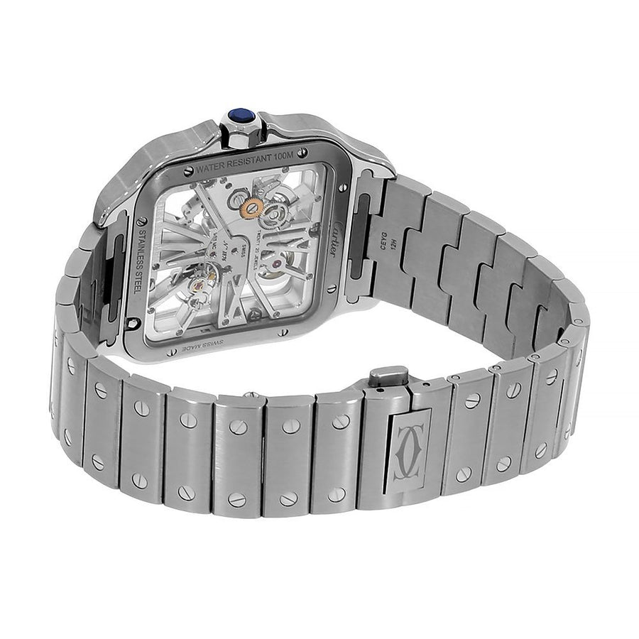Cartier Santos de Cartier, Steel Skeleton Dial 40MM Watch WHSA0007