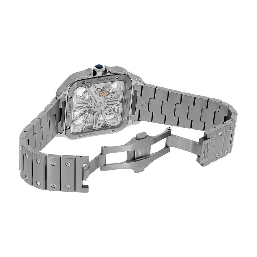 Cartier Santos de Cartier, Steel Skeleton Dial 40MM Watch WHSA0007