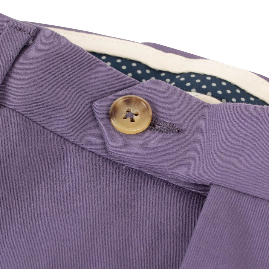 Purple Cotton Blend Dress Pants