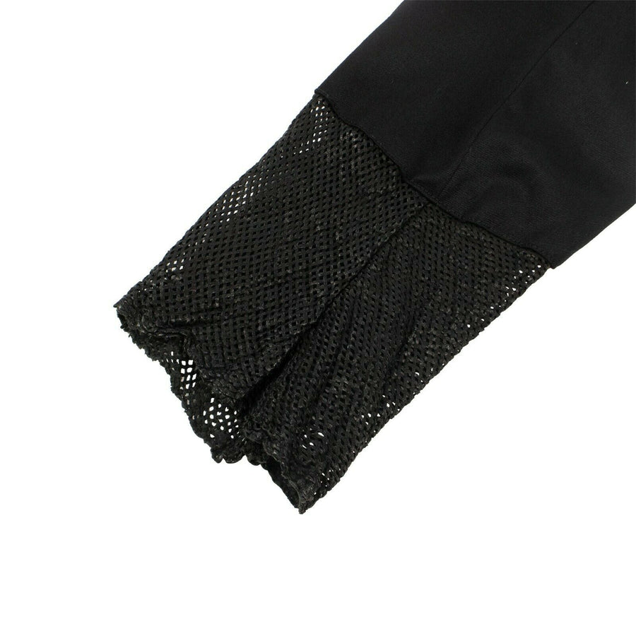 Gabardine And Leather Cropped Blazer - Black