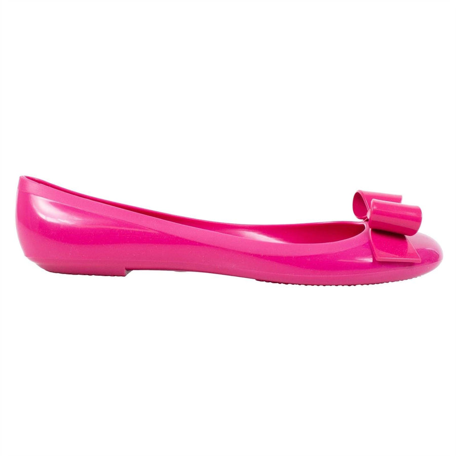 Pink With Bow Rubber Flats