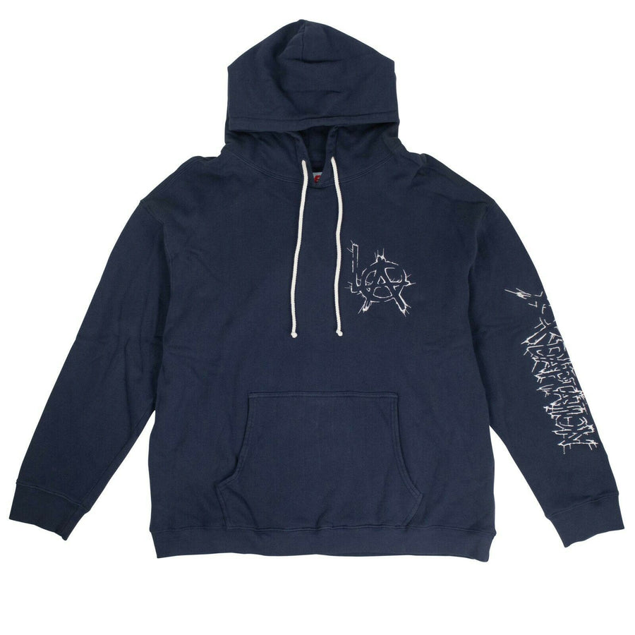 Embroidered Logo Hoodie Sweatshirt - Navy Blue