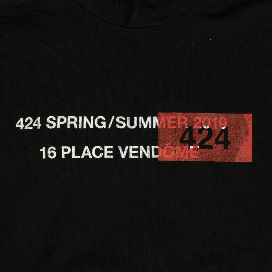 Cotton Graphic 424 Hooded Sweatshirt - Black