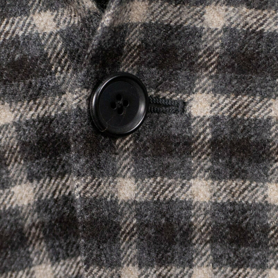 Drop 8 Plaid Wool 3 Roll 2 Button Sport Coat - Brown