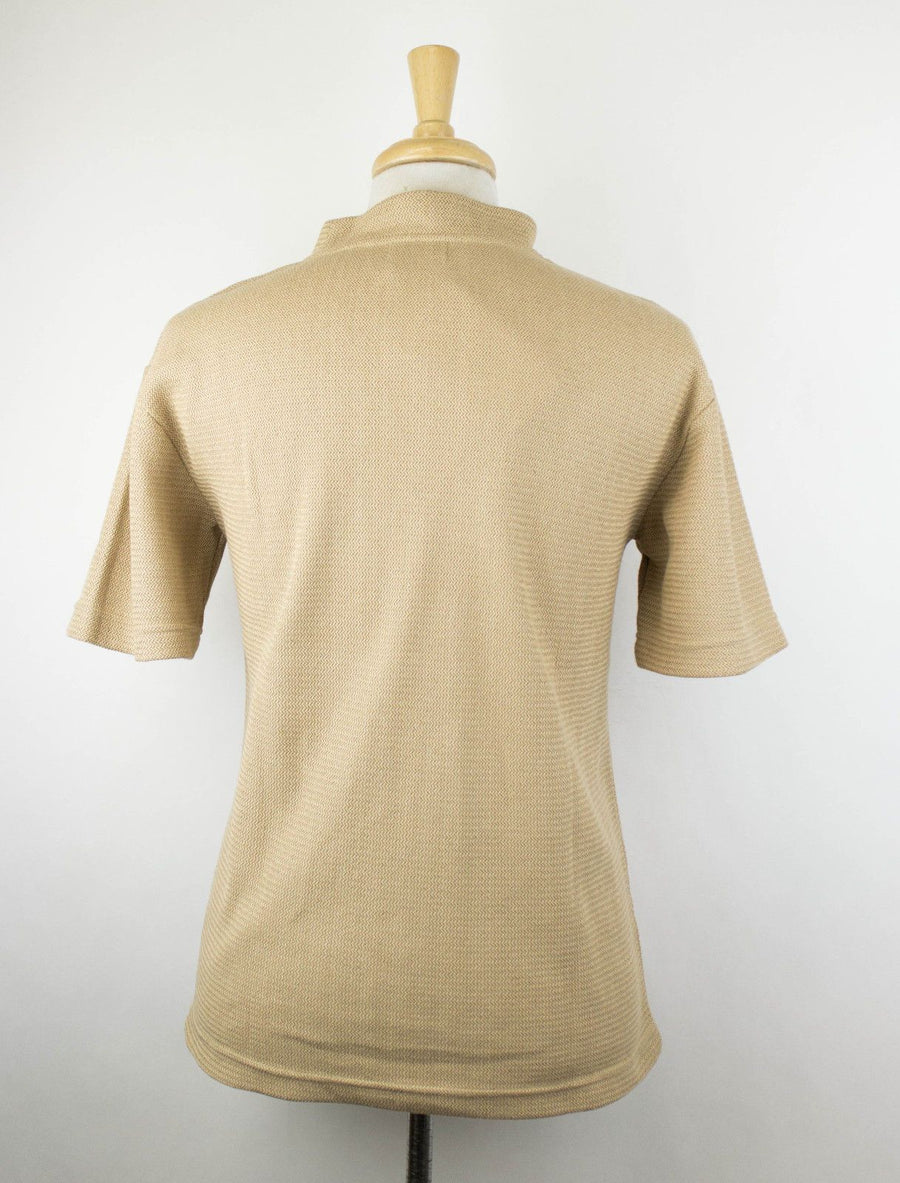 Cotton Blend Raschel Knit Oversized T-Shirt - Brown