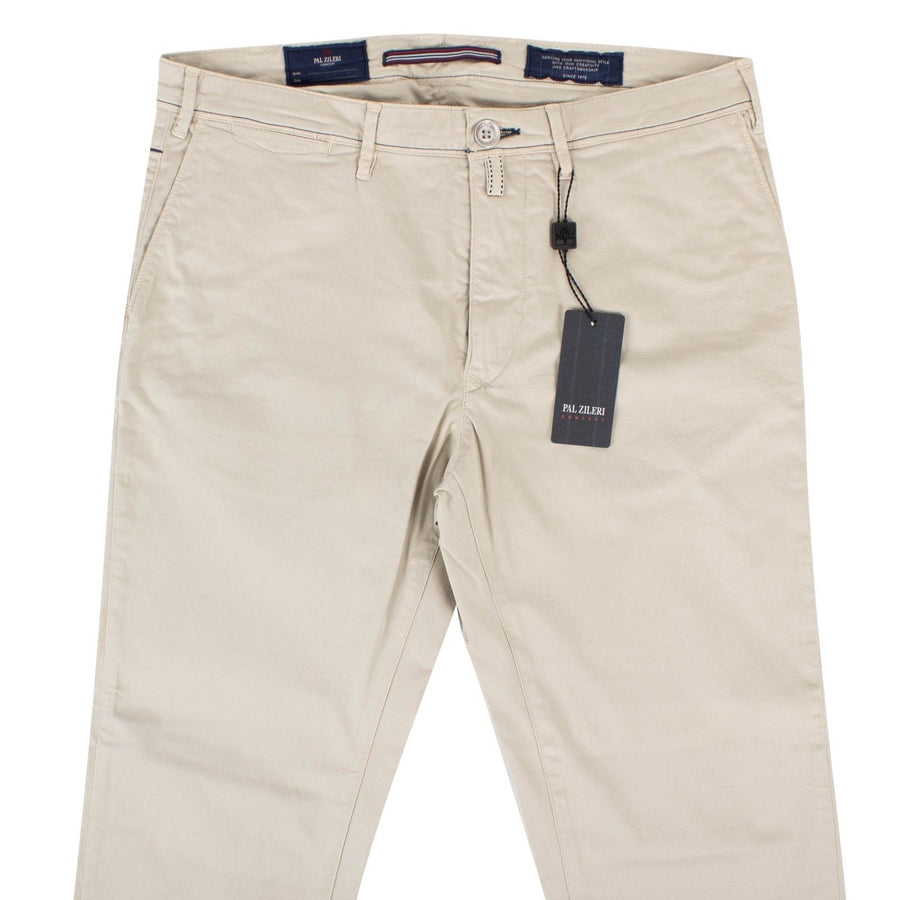 Beige Cotton Blend Pants