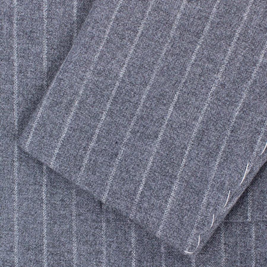 Doriani By Caruso Drop 7 Pin-Striped Wool Three Roll Two Button Suit - Gray