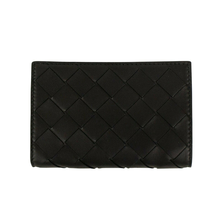 Leather Intrecciato Continental Wallet - Black