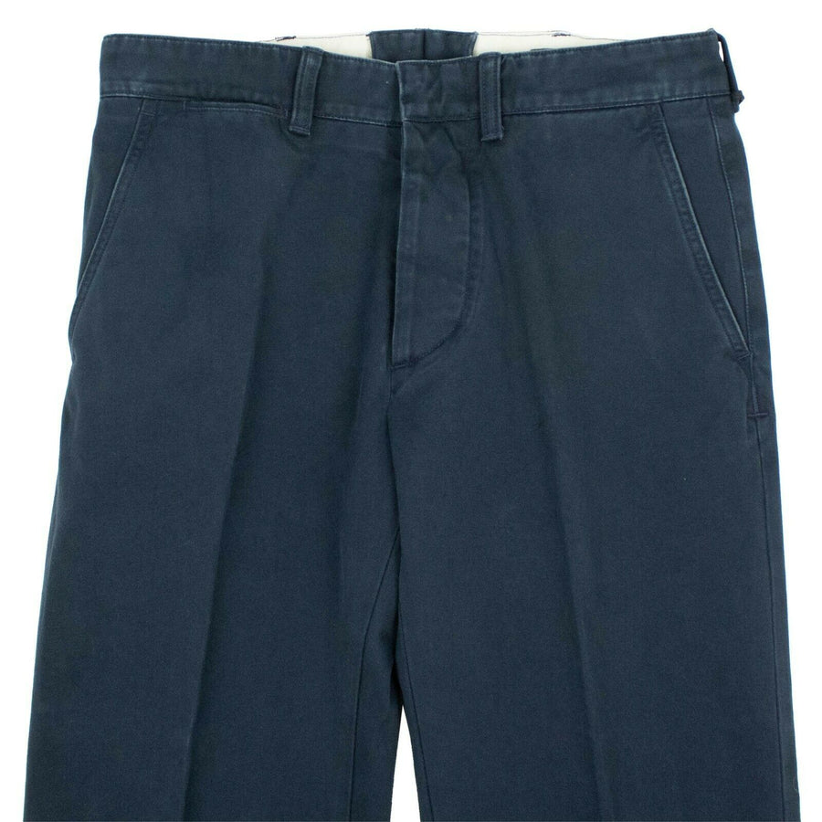 Cotton Classic Fit Pants - Navy Blue