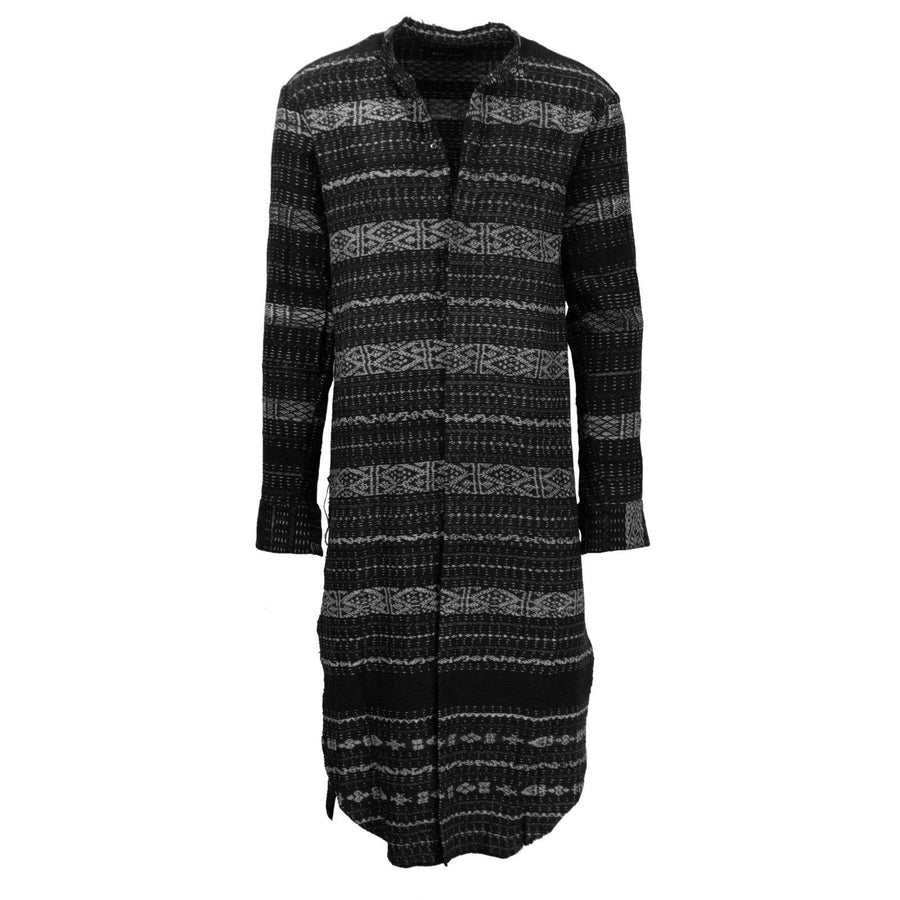 Long Patterned Shirt Dress - Multi