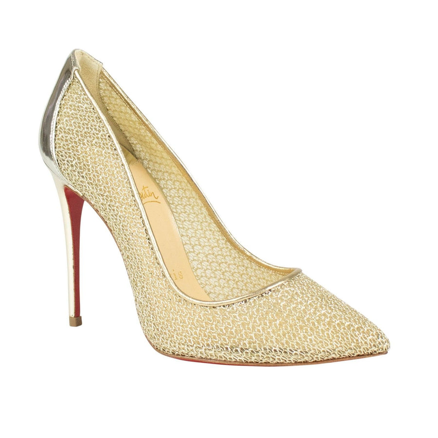 Follies Resille Mesh 100mm Mesh Pumps - Gold