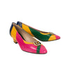 Women's Leather Snakeskin Pump - Multicolored