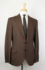 Checked Wool Blend 3 Roll 2 Button Suit - Brown