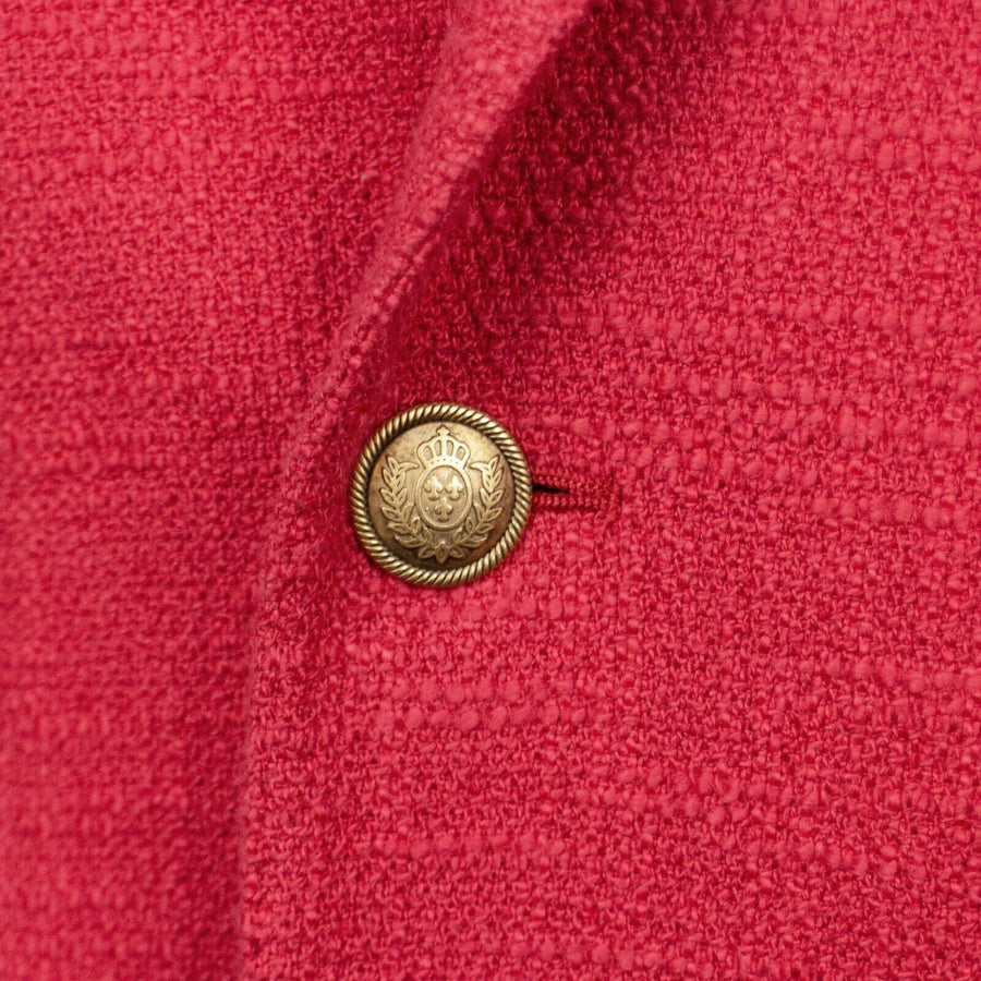 Cotton Blend Double Breasted Sport Coat - Red