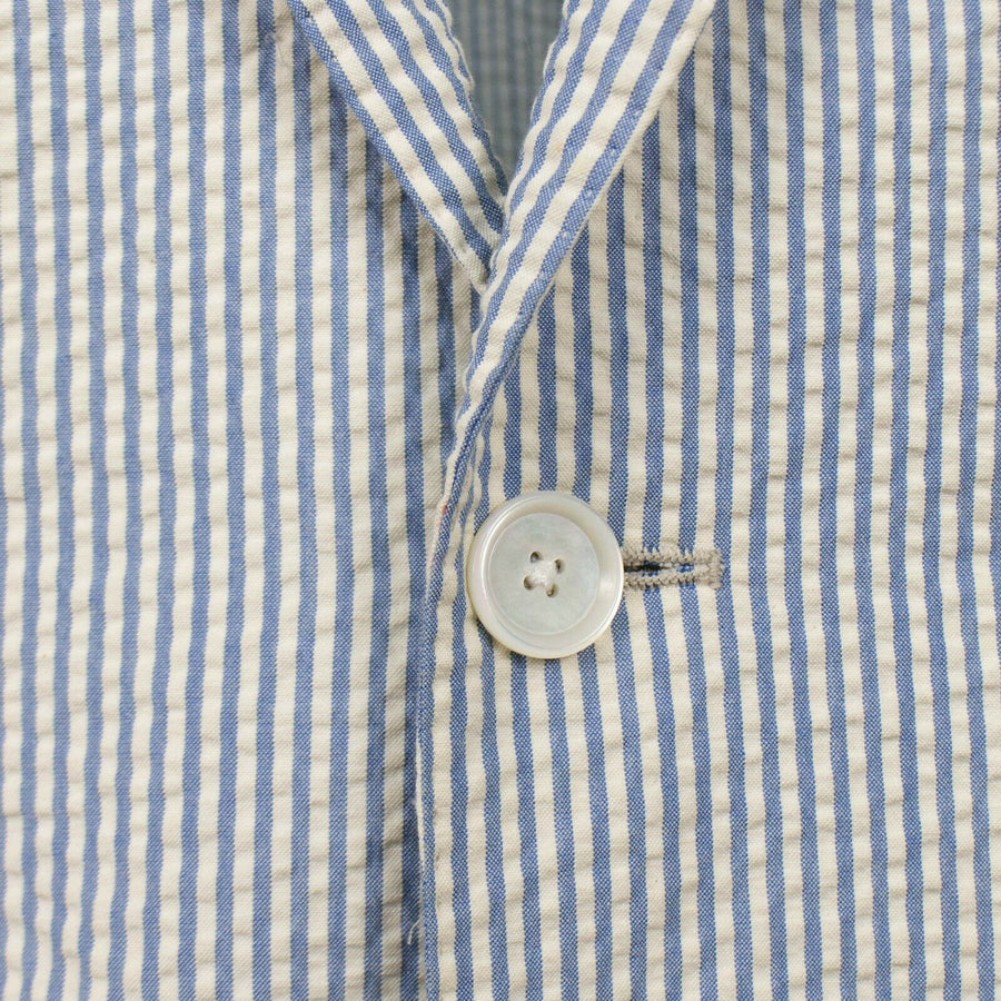 Drop 8 Striped Two Button Cotton Sport Coat - Light Blue