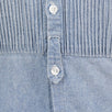 Cotton Bib-Front Distressed Button Down Casual Shirt - Blue