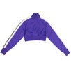 Cropped Zip-Up Track Jacket - Purple