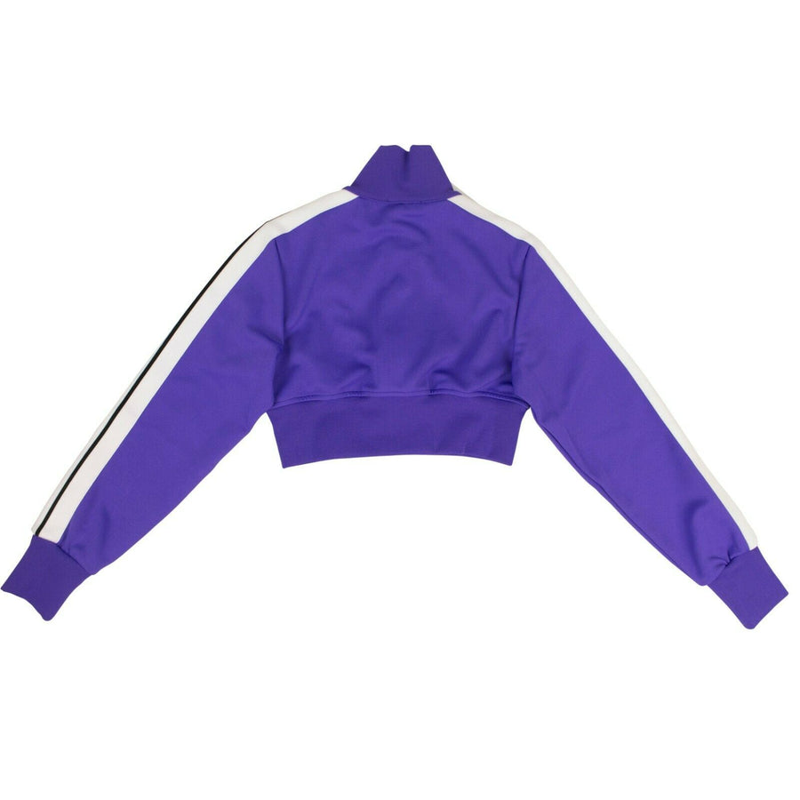 Cropped Zip-Up Track Jacket - Purple