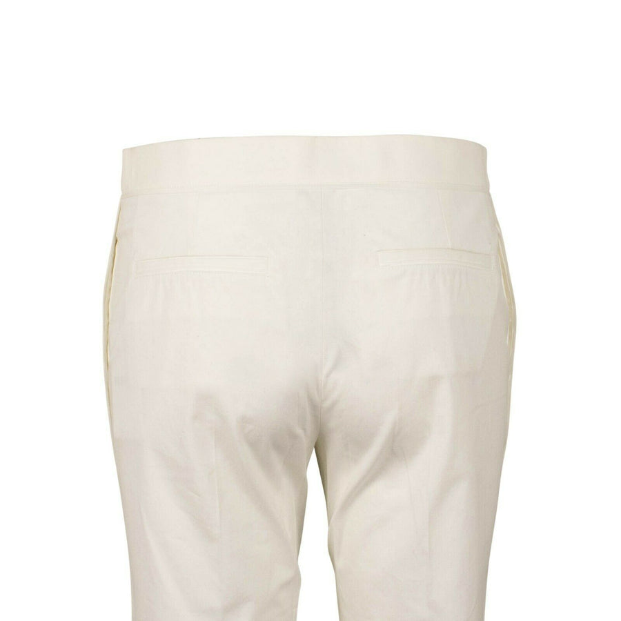 Cropped Cotton Blend Pants - Ivory