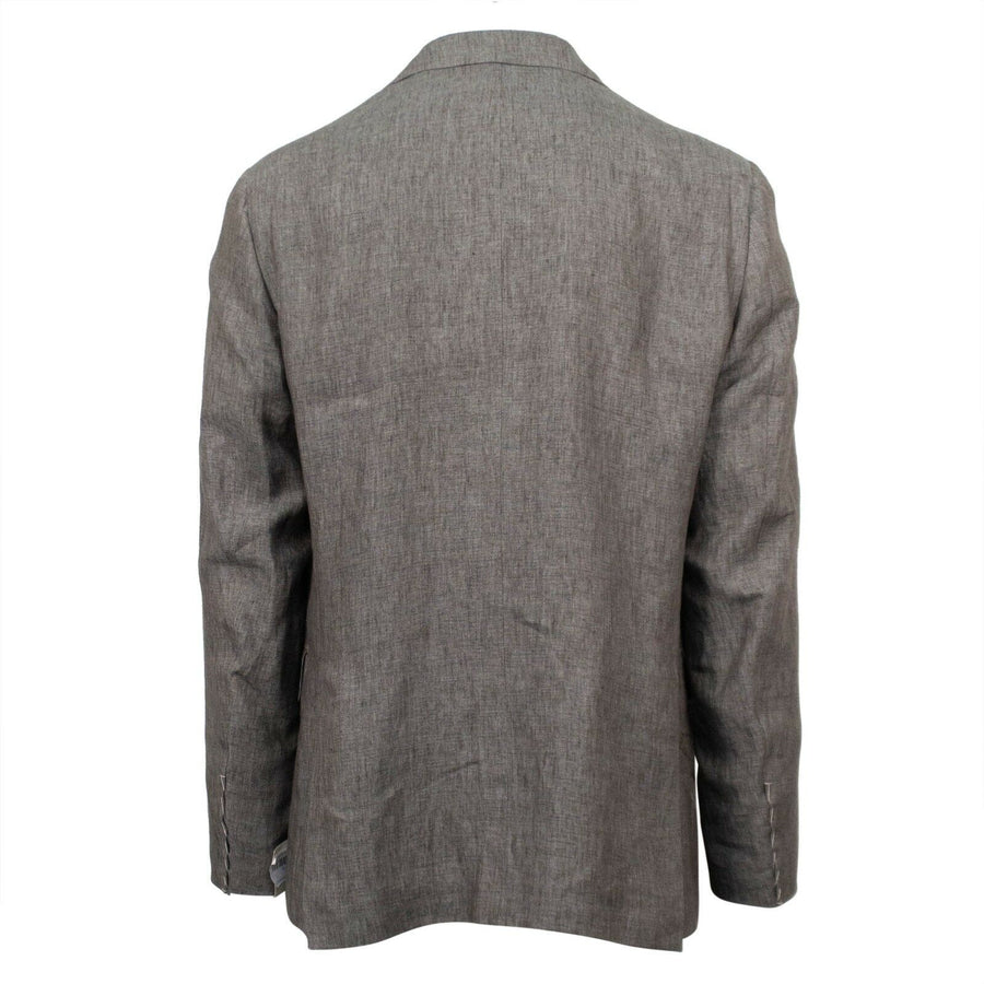 Drop 8 Linen 3 Roll 2 Button Slim Fit Suit - Brown