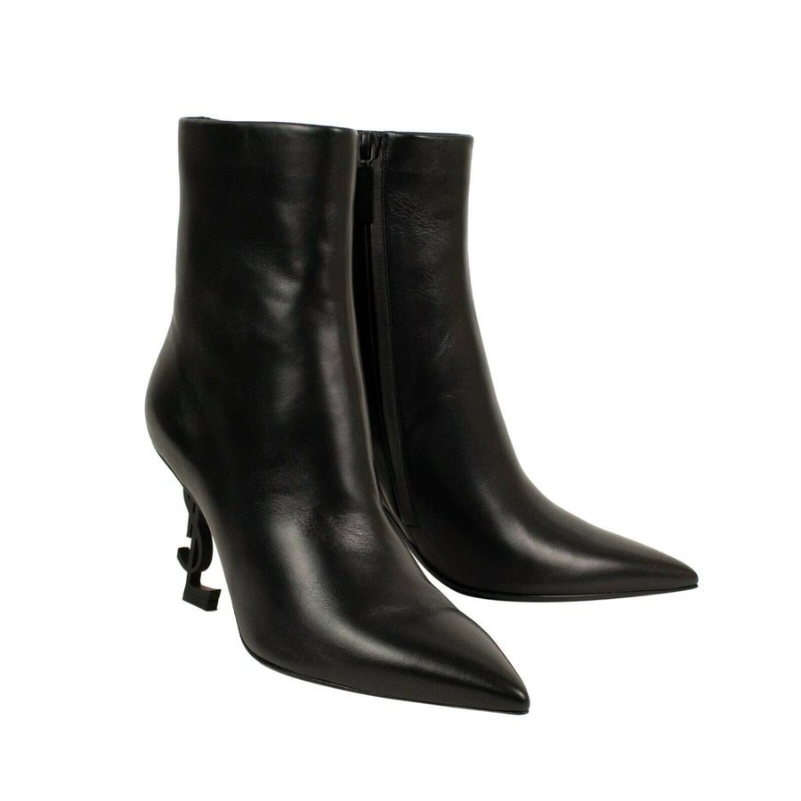 Leather Opyum YSL Ankle Boots - Black