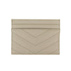 YSL Grain De Poudre Embossed Card Case - Icy White