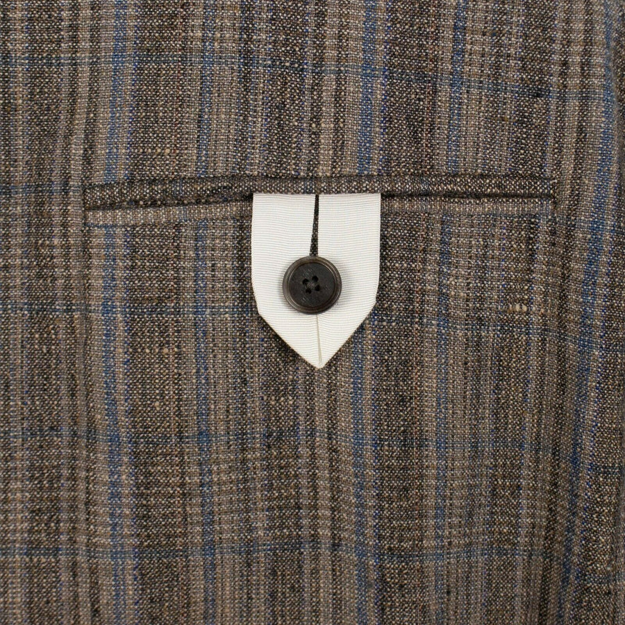 Drop 8 Plaid Two Button Wool Blend Sport Coat - Brown