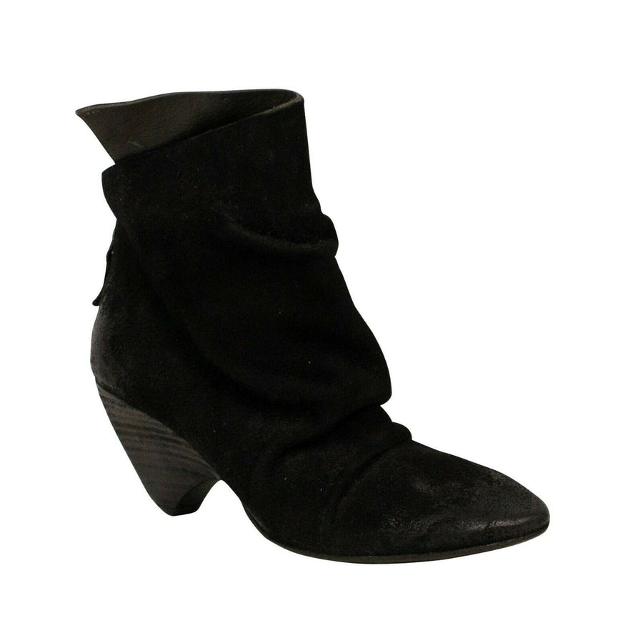 Livellina Slouchy Deer Leather Ankle Boots - Black