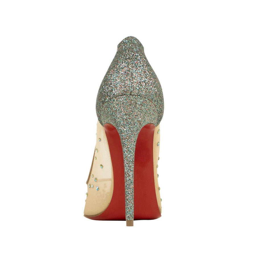 Follies Strass 100mm Mesh Pumps - Gray Glitter