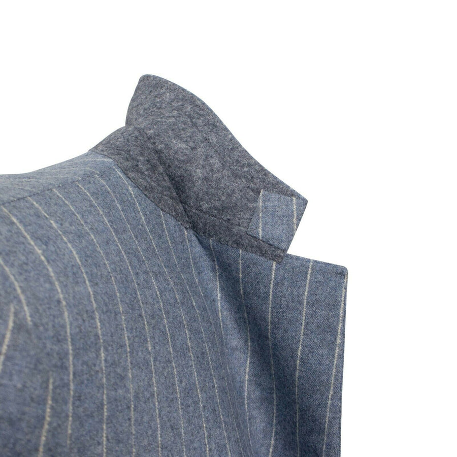 Drop 7 3 Roll 2 Button Trim Fit Wool Suit - Blue