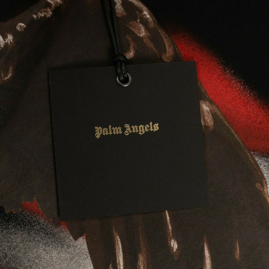 Eagle Print Hooded Over-Sized Sweatshirt - Black