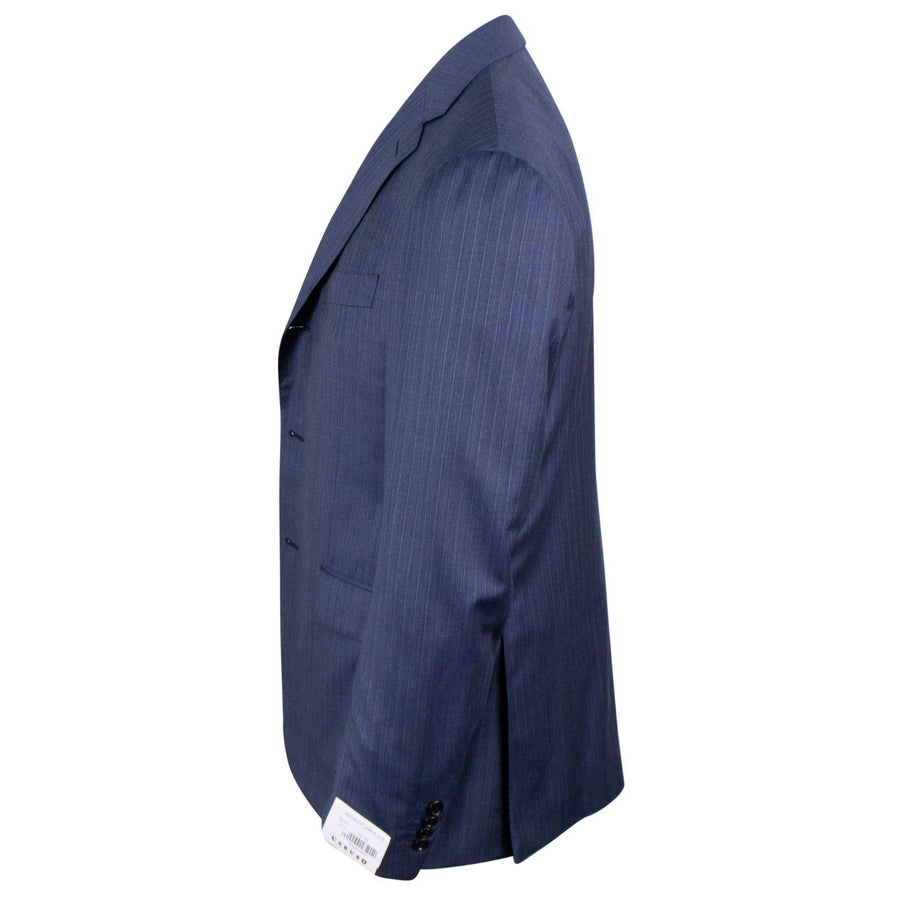 Drop 7 Wool Three Roll Two Button Suit - Navy Blue
