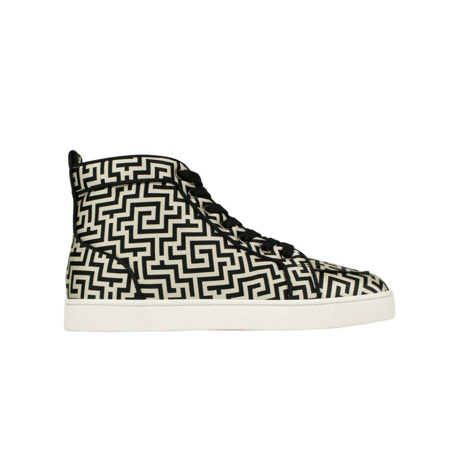 Men's Rantus Geometric Fabric Hi-Top Sneakers - Black / White