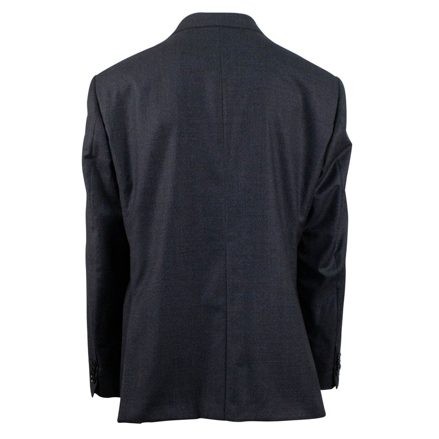 Micro Houndstooth Wool Two Button Suit - Charcoal Gray
