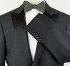 Wool Blend Satin Tuxedo Suit - Charcoal Gray