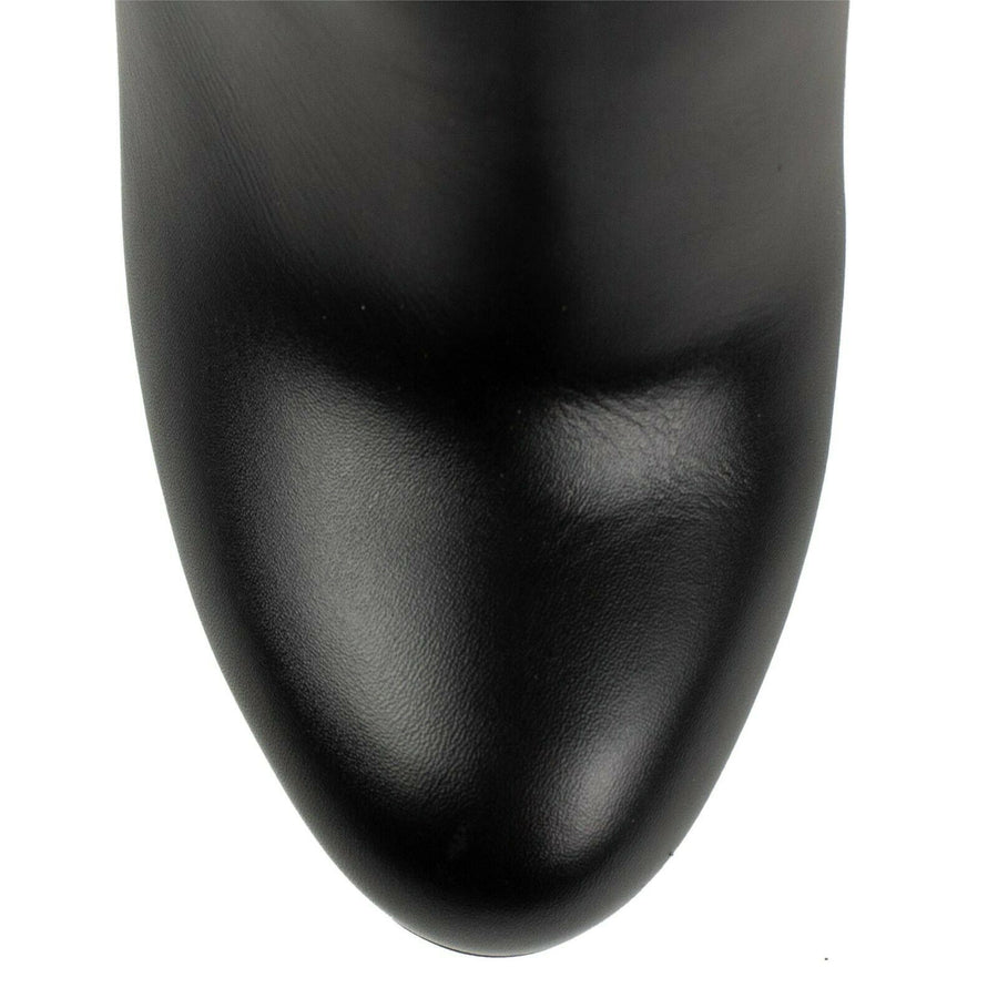 Bianca Leather 140mm Knee Boots - Black