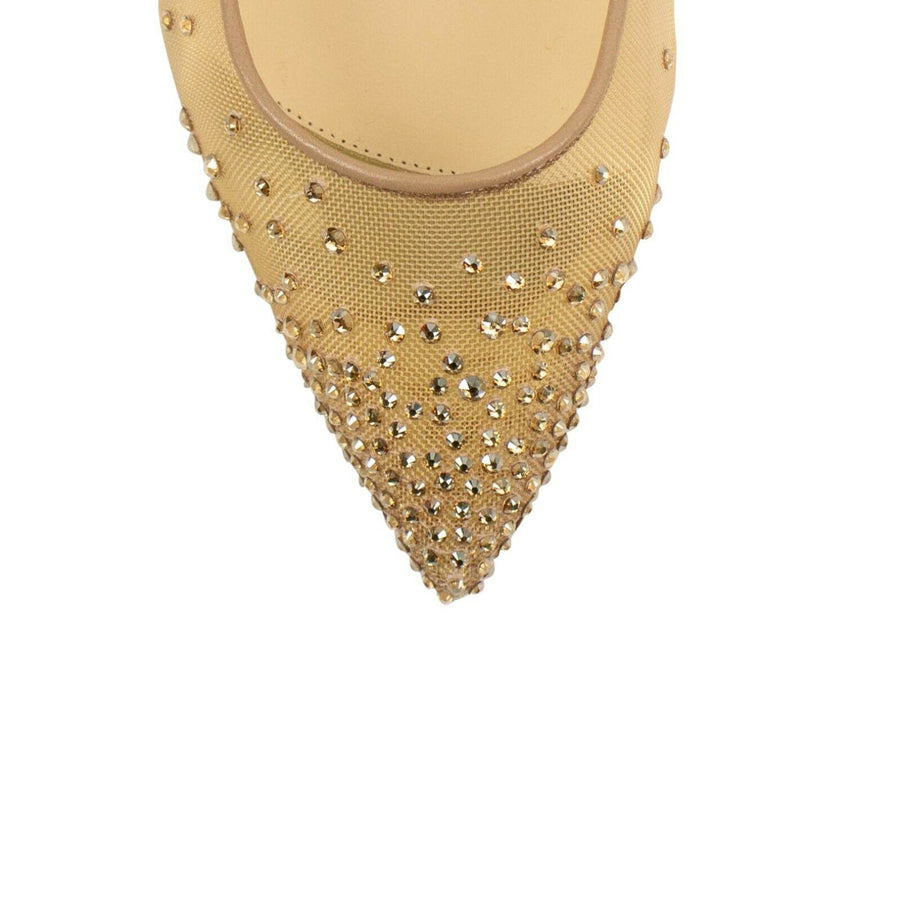 Follies Strass Mesh Flats - Gold