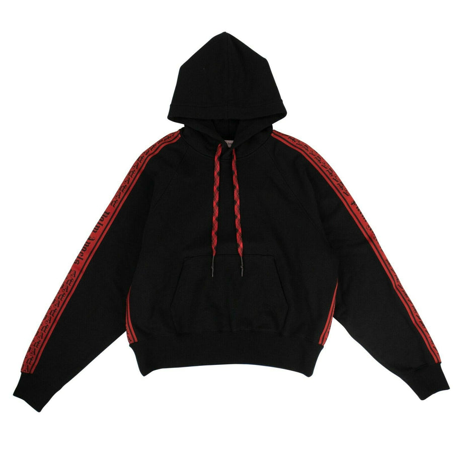 Cotton Side Tape Hoodie - Black