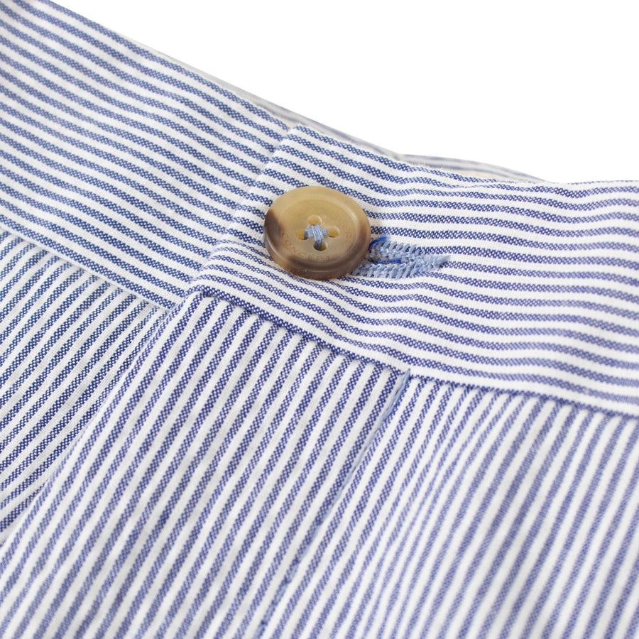 Blue Pinstripe Cotton Blend Dress Pants