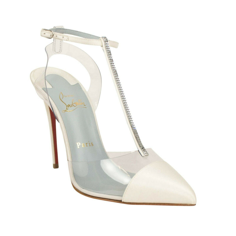 Nosy Strass PVC Satin Pumps - White