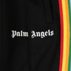 Polyester Rainbow Striped Track Pants - Black