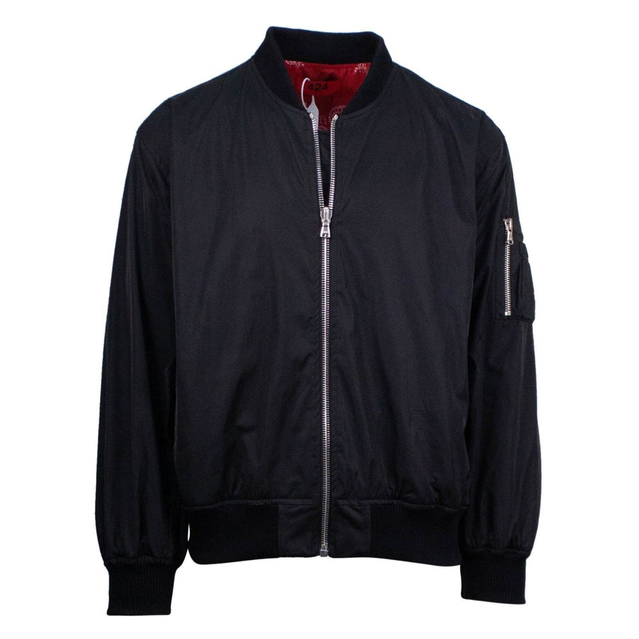 Reversible Paisley Bomber Jacket - Black / Red