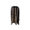 Snakeskin Leather Embellished Pouchette Clutch - Brown