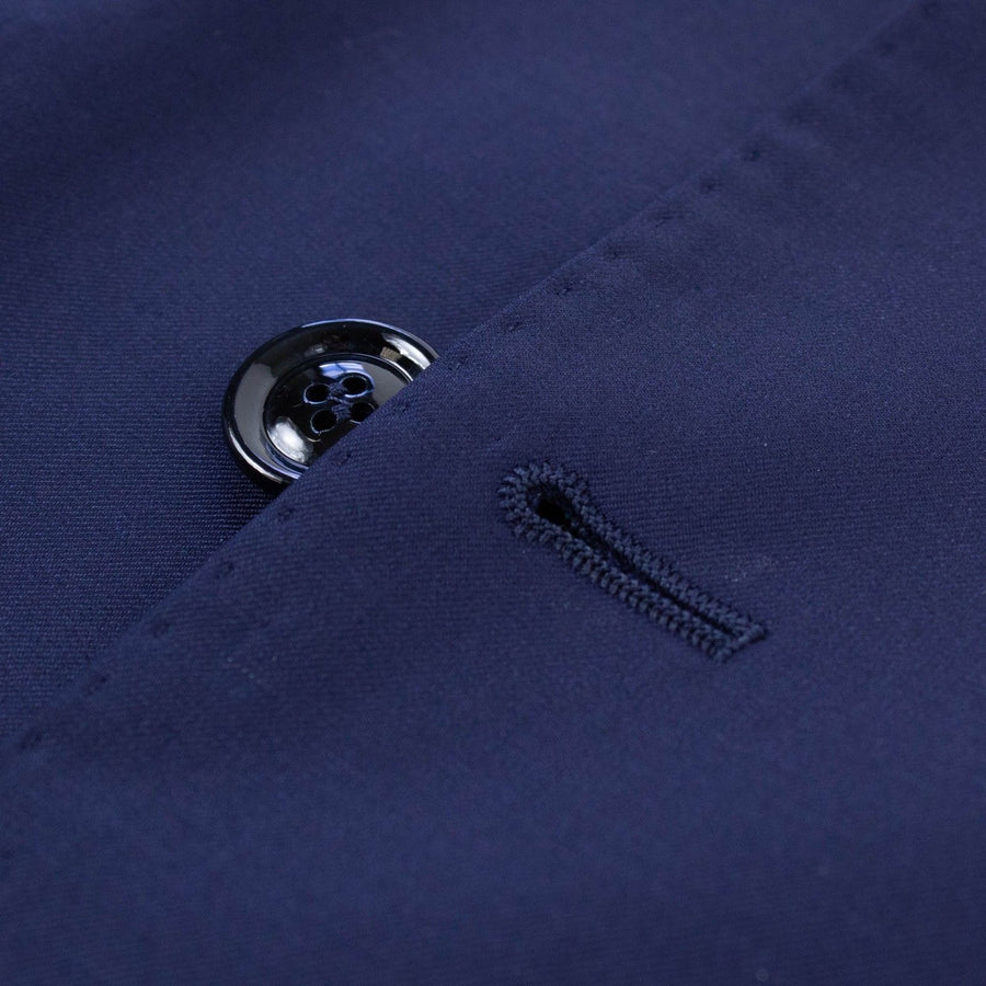 Cahmere Blend Double Breasted Tuxedo Suit - Blue