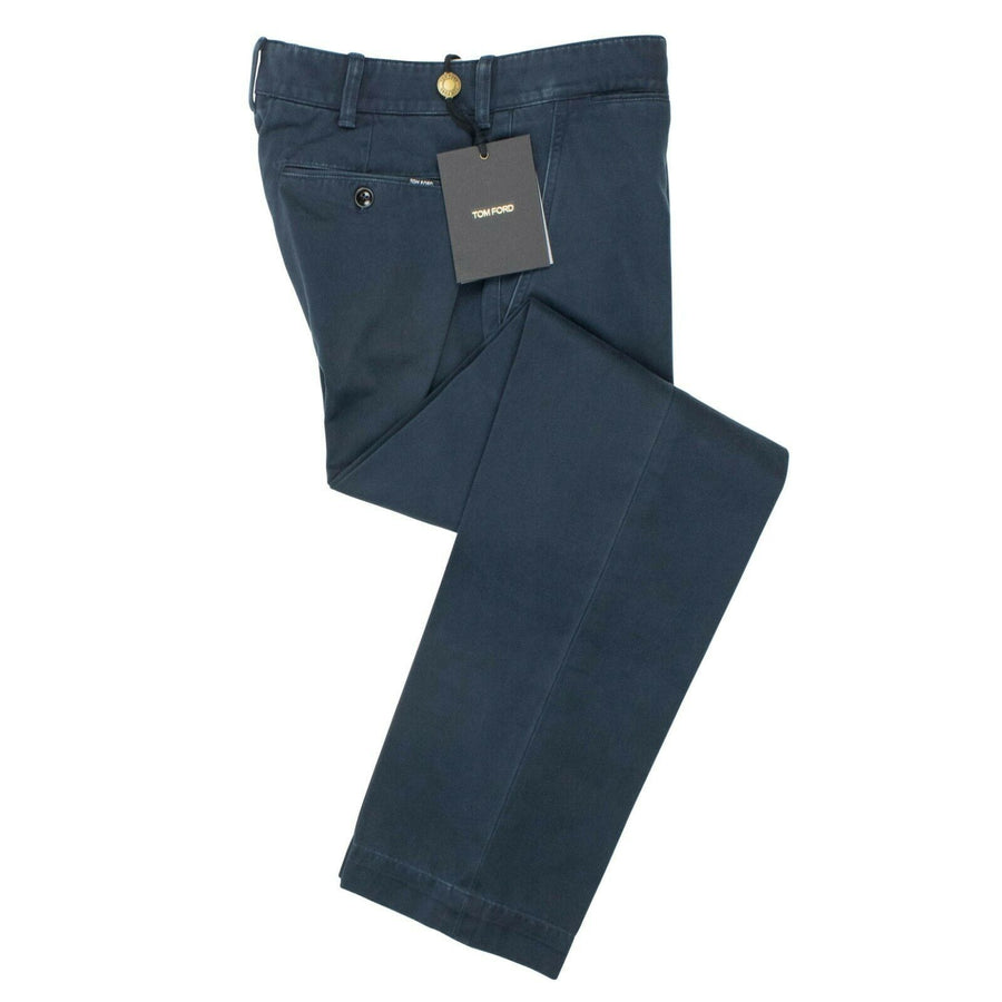Cotton Classic Fit Pants - Navy Blue