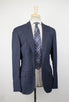 Plaid Wool 3 Roll 2 Button Sport Coat - Blue