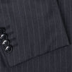 Striped Wool Three Button Suit - Grey