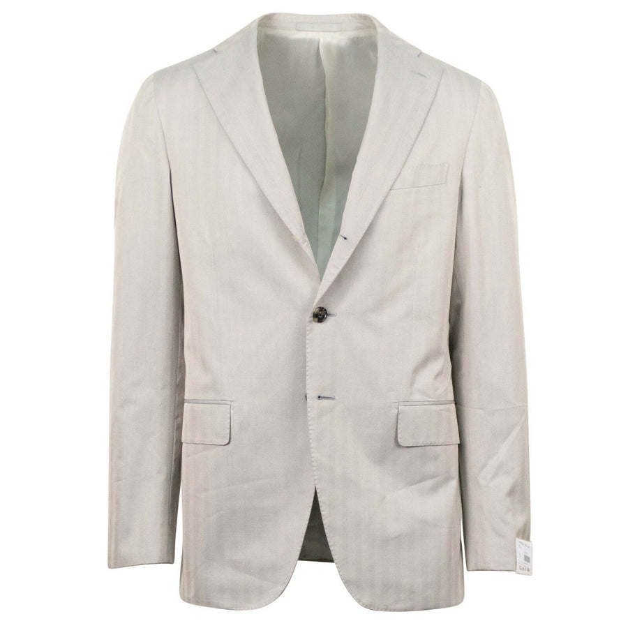 Drop 8 Cotton 3 Roll 2 Button Slim Fit Suit - Tan